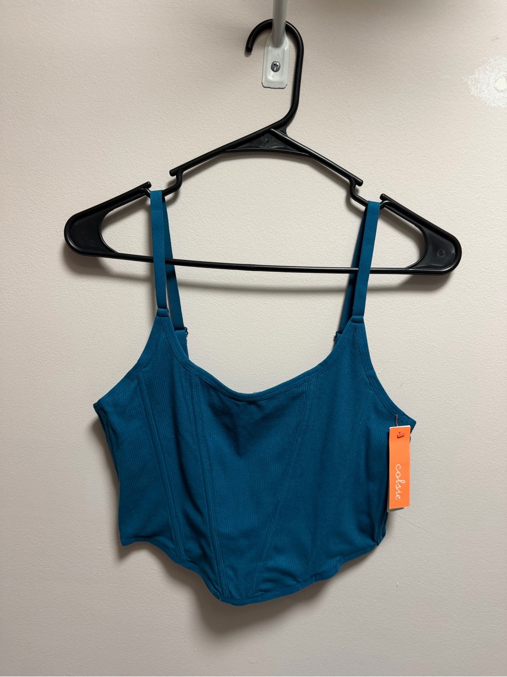 Colsie Target Teal Ribbed Bandeau Cami with Adjustable Straps NWT
